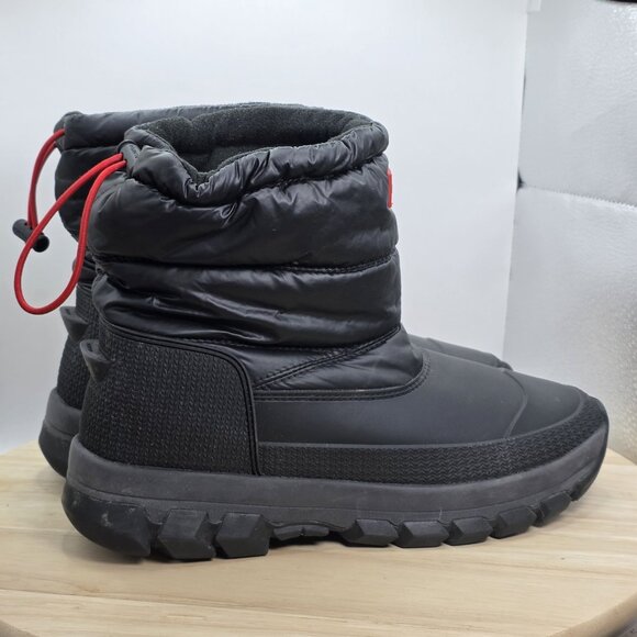 Size 8 - Hunter ORIGINAL Women's Insulated Snow Boot Short Black Boots Preowned - Picture 3 of 8